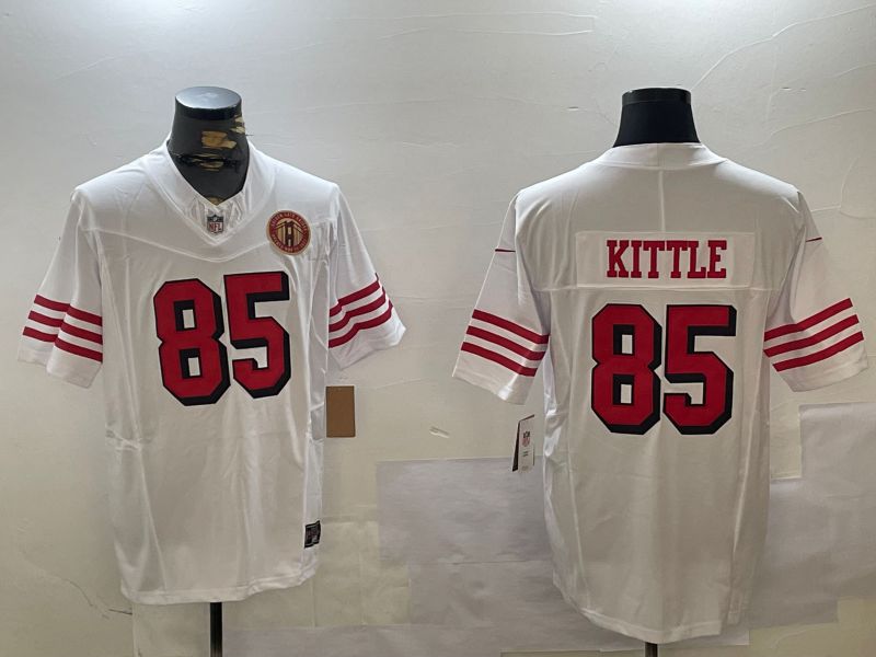 Men San Francisco 49ers #85 Kittle White three generations 2024 Nike Limited NFL Jersey style 9->->